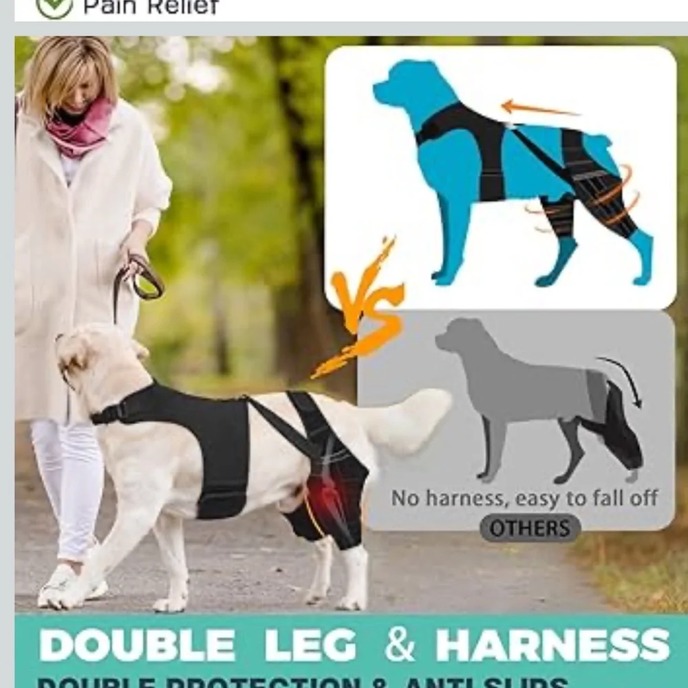 Marnonsis Dog Knee Braces For Back Leg, Adjustable ACL Brace 2XL/458-bb3